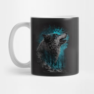 Wolf with blue sky Mug